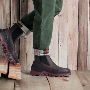 Sorel Women's Shoes Burgundy Brex Chealsea Waterproof Boots Sz 5.5